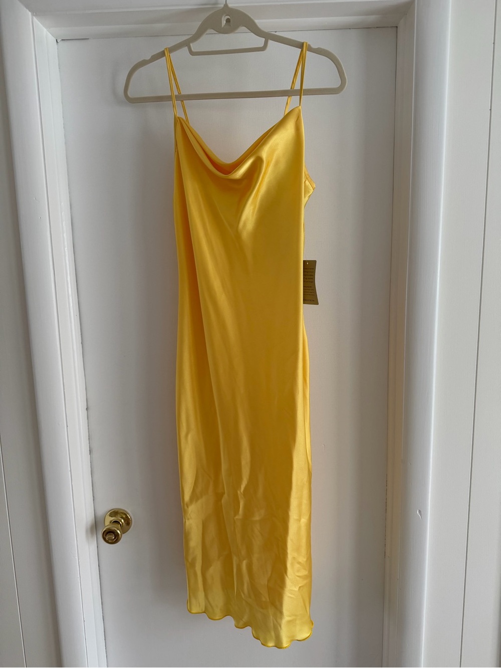 bebe Yellow Satin Dress with Tags